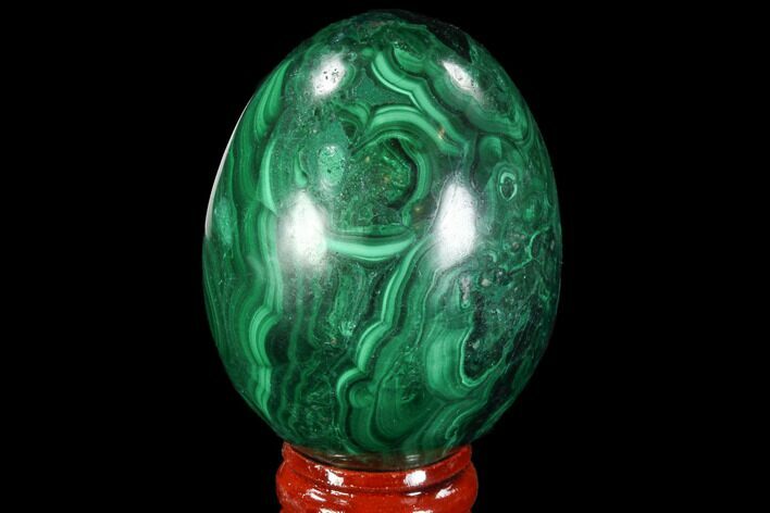 Polished Malachite Egg - Congo #89666